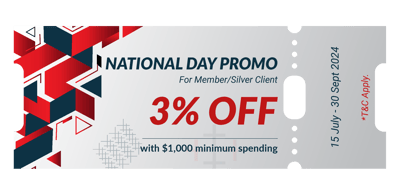 3% OFF | minimum $1000 spending