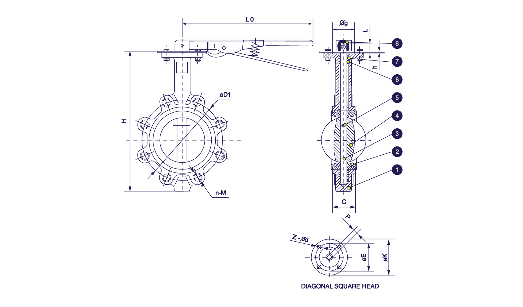 ANSI 150# CAST IRON LUG TYPE BUTTERFLY VALVE