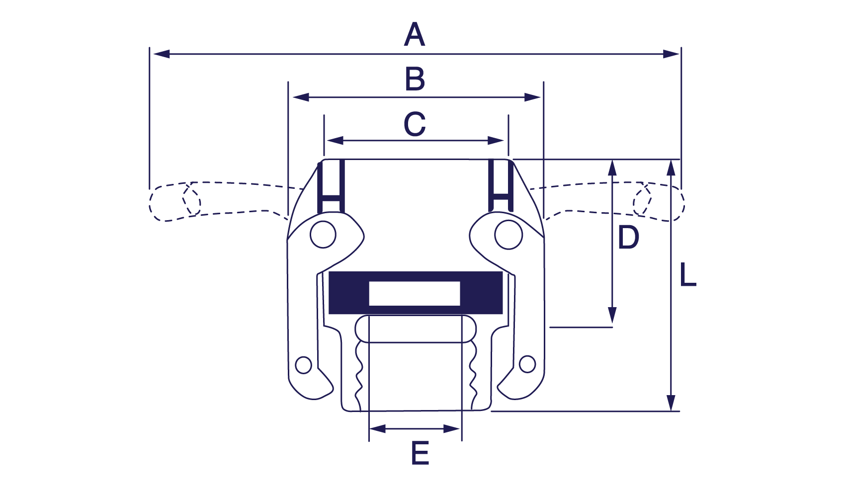 TYPE D FEMALE COUPLER x FEMALE THREAD