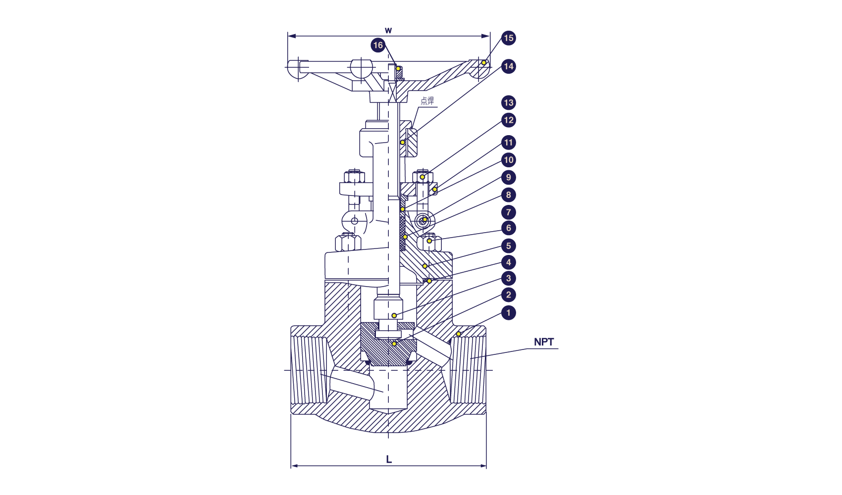 THREADED END SS316 GLOBE VALVE 800PSI