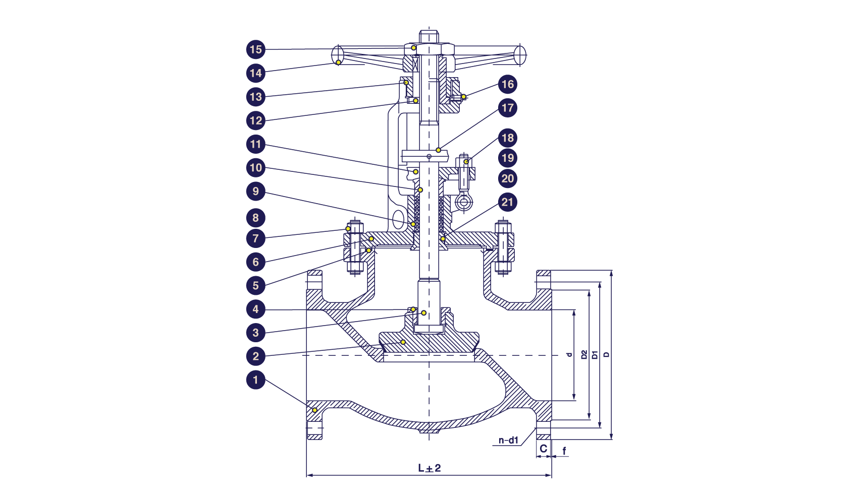 ANSI 150# CAST STEEL FLANGE END GLOBE VALVE (DN50 - DN100)