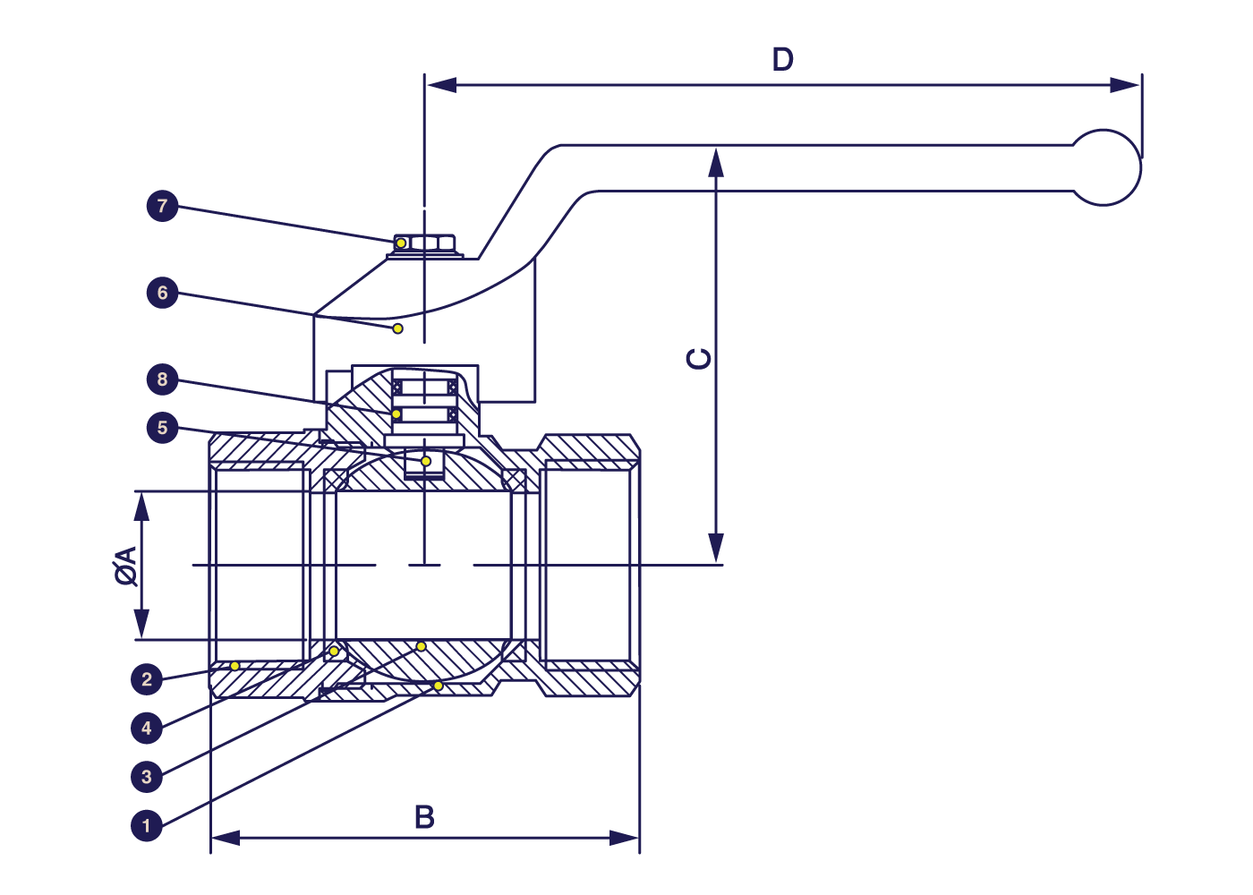 THREADED END BRASS BALL VALVE